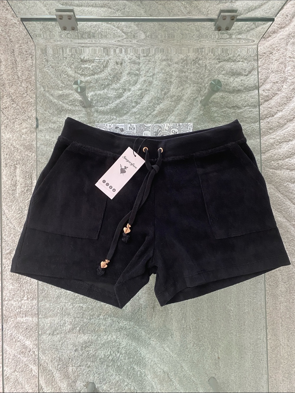 NWT Sugarfree Terry Lounge Shorts Black Size S - Reg $43